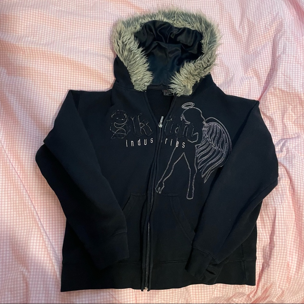 y2k angel/devil fur jacket